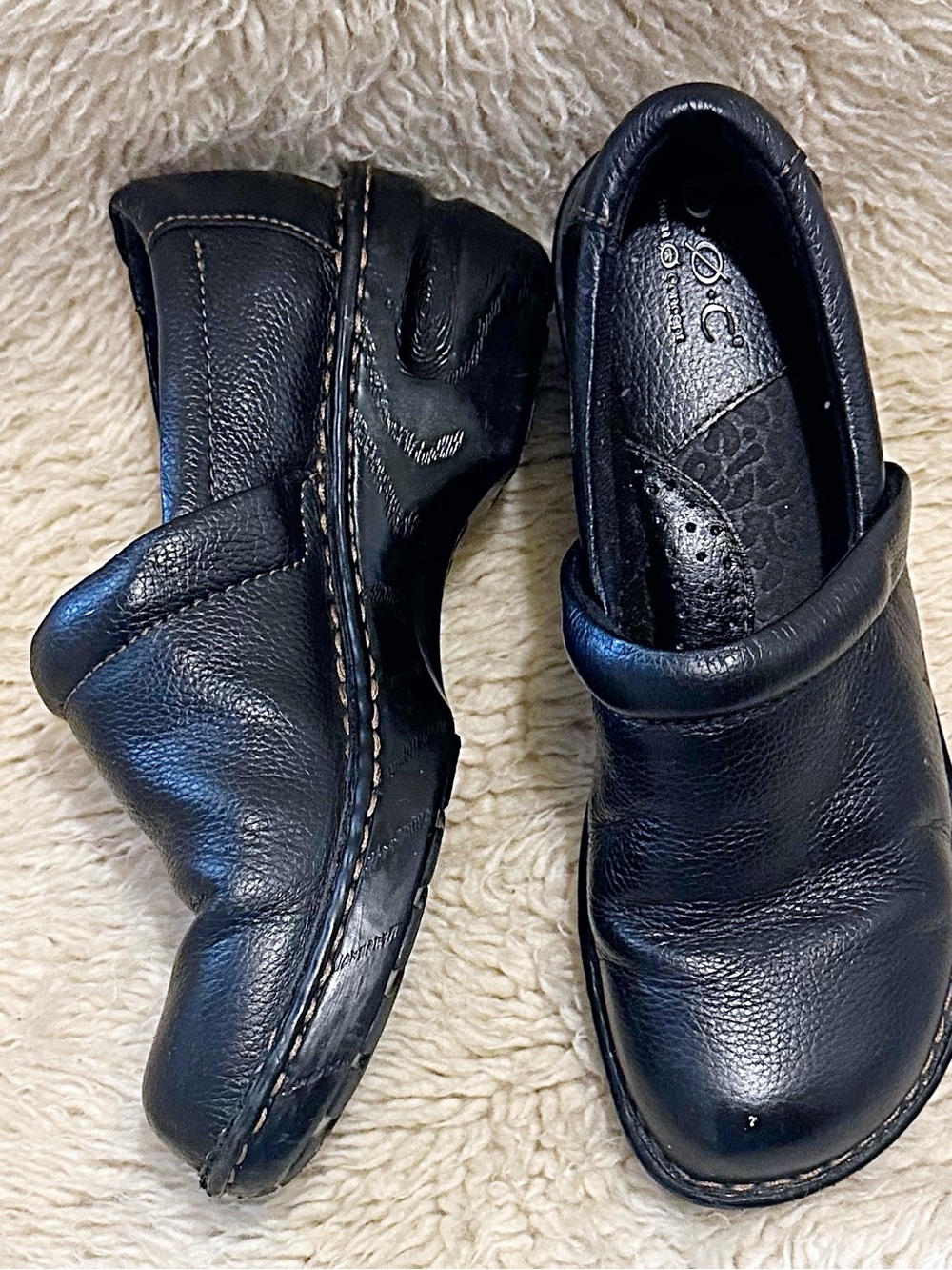 b.o.c. Black Leather Slip-On Loafers